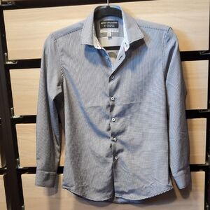 Report Collection Kids Gray Button Down Shirt